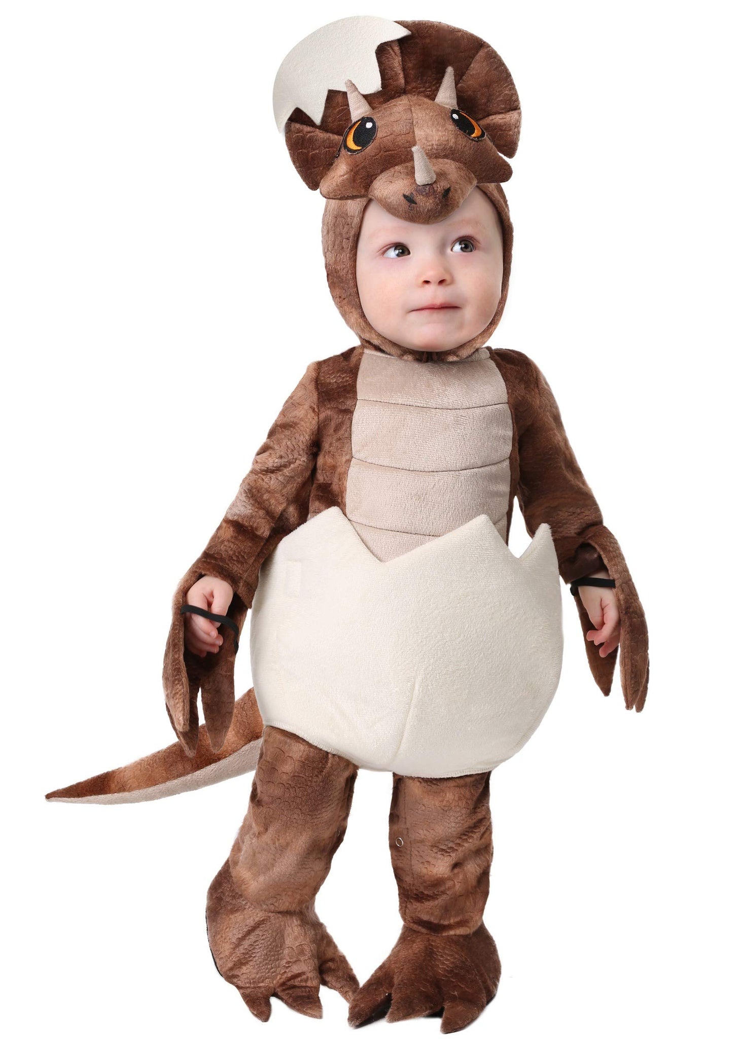 Fun Costumes Infant Hatching Triceratops Dinosaur Egg Outfit For Baby 12/18 Months Brown