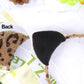 Bonnie Z. Leonardo Furry Cat Ears Headband Double-Sided Wear Black Leopard