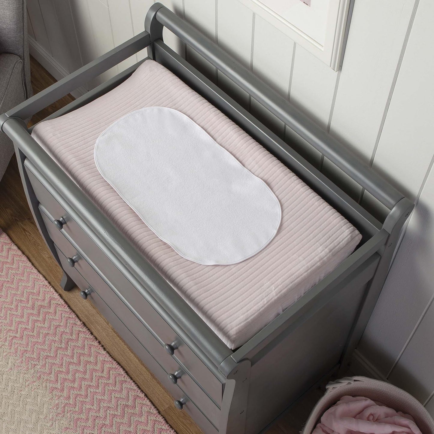 Boppy Changing Pad Liners, Pack Of 3, White, Soft Terrycloth With Waterproof Backing Makes Wiggly Diaper Changes Easier And Comf