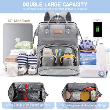 Lexiroman Diaper Bag Backpack, Large Capacity Multifunction Baby Bag For Boy Girl, Travel For Moms Dads, Baby Registry Search Sh
