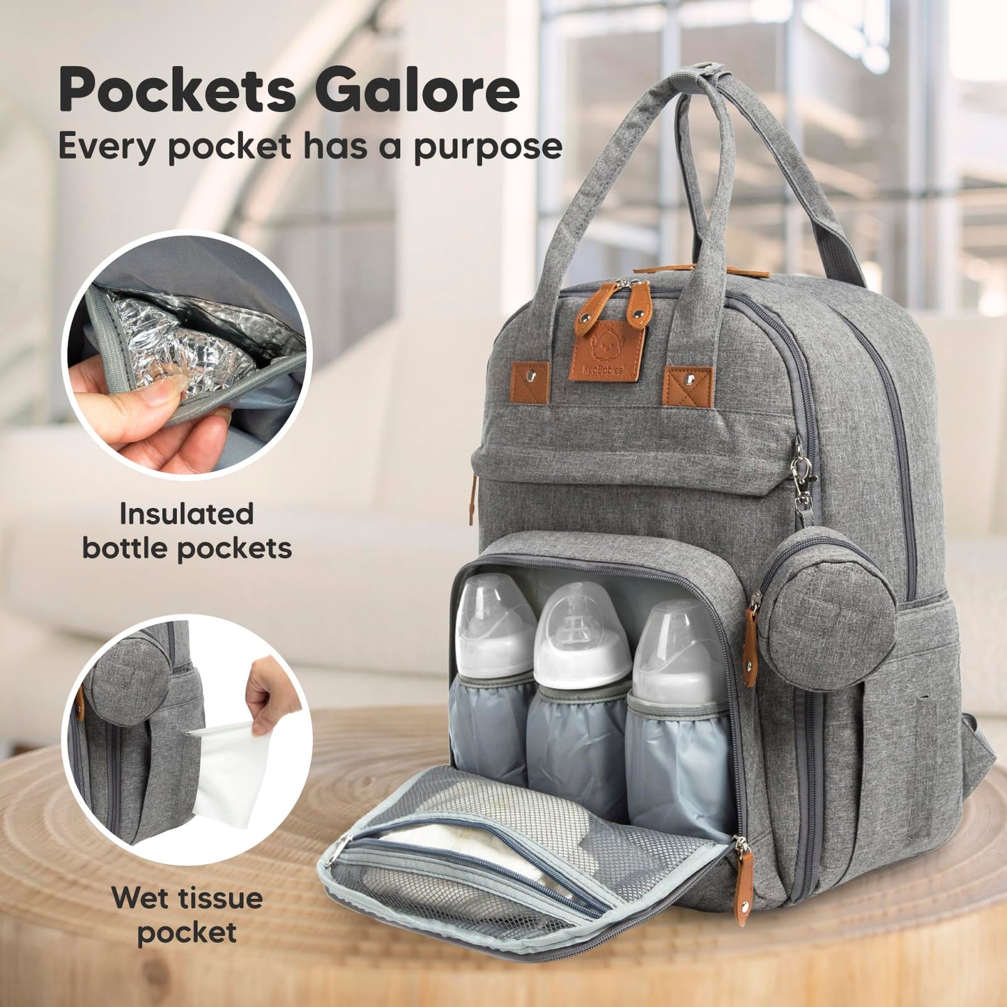 Keababies Diaper Bag Backpack, Baby Diaper Bag - Large Baby Diaper Bags For Baby Boy, Girl, Baby Diaper Bag With Changing Statio