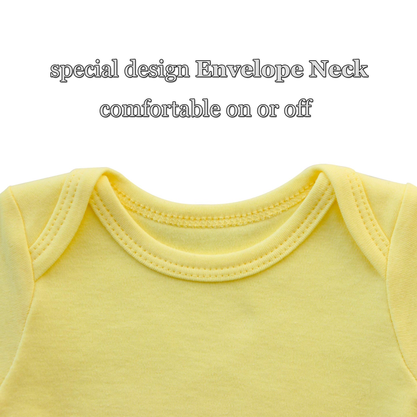 Gleaming Grain Baby Yellow Onsies 100% Cotton Short Sleeve Baby Bodysuits Solid Color Infant Bodysuits For Newborn Baby 3-Pack (