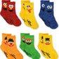 Sesame Street Elmo Baby Toddler Boys Girls 6 Pack Crew Socks With Grippers (4-5T, Multicolor)