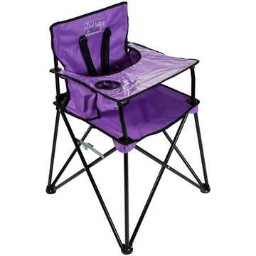 ciao! baby Portable High Chair for Travel, Fold Up High Chair with Tray, Purple