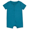 Gerber Unisex Baby Buttery Soft Short Sleeve Romper With Viscose Made From Eucalyptus, Teal, 18 Months