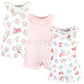 Hudson Baby Unisex Baby Cotton Rompers, Butterflies, 3-6 Months