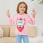 Akyzic Cat Sweatshirt For Girls Long Sleeve Crewneck Heart Print Shirt Toddler Valentines Day Outfit Love Tops Kids Heart Sweate