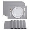 Disposable Gray Paper Placemats For Dining Table - 100-Pack 18' X 12' Cloth-Like Rectangle Paper Placemats For Baby, Kids, Par