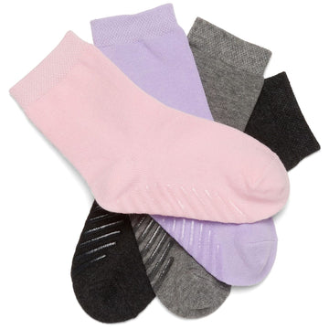Gripjoy Toddler Socks With Grippers - Non Slip Socks For Kids - Toddler Grip Socks - 2T-4T - Girls Mix - 4 Pairs