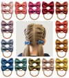 Boutique Baby Girl Hair Ties, 28 Pcs Mini Suede Hair Bow Ties, Toddler Elastics Ponytail Holders Pigtails Rubber Bands By Cherss