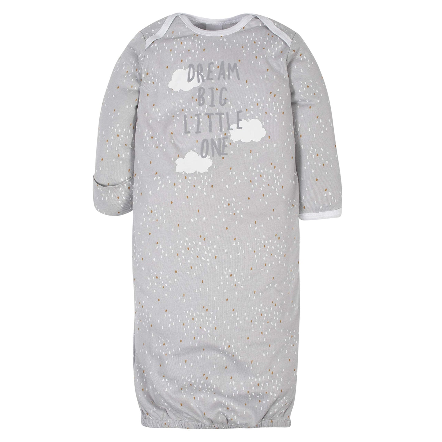 Gerber Unisex Baby Boy And Girls 4-Pack Sleeper Gown Sheep Grey Preemie