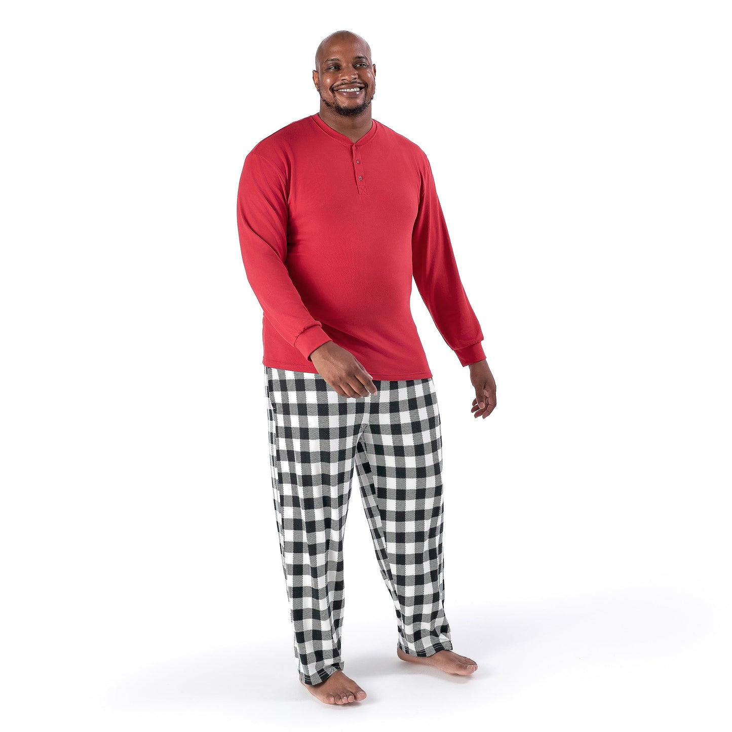 Gerber Baby Holiday Family Matching Pajamas, Black/Red Buffalo Check, Large