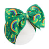 Yanjie St. Patrick'S Day Baby Girl Clover Headbands Shamrock Green Bows Newborn Girls Headbands Handmade St.Patrick Wide Hairban