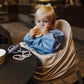 mushie Long Sleeve Baby Bib | Mess Free & Waterproof Fabric for Toddlers | Adjustable Fit for Ages 6-24 Months (Tradewinds)