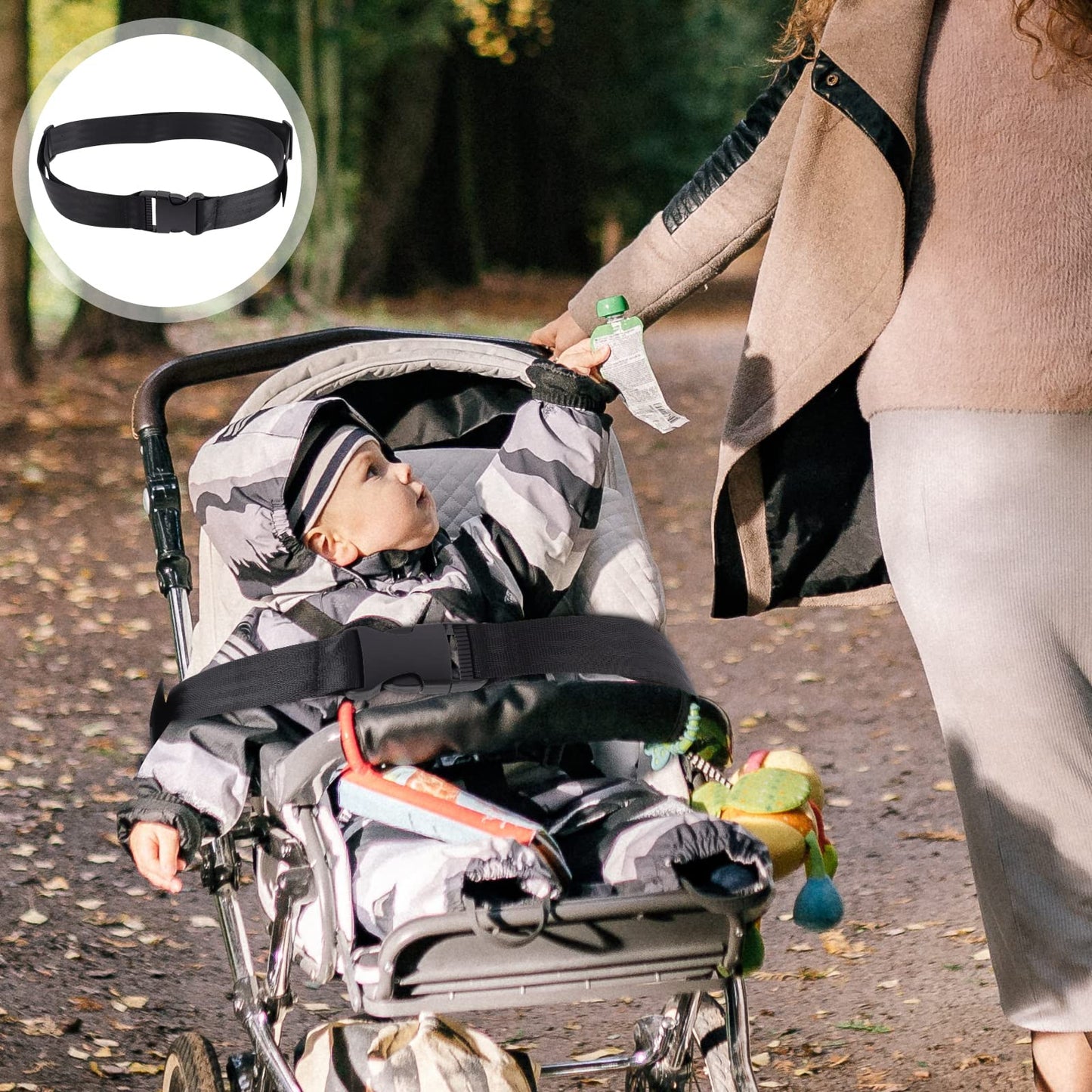 Luozzy 4 Pcs High Chair Straps 2-Point Replacement Harness Straps Belt For Pushchair, Highchair, And Child Chair Stroller