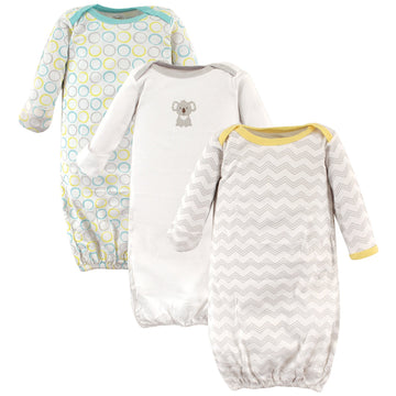 Luvable Friends Unisex Baby Cotton Gowns, Koala, 0-6 Months