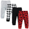 Hudson Baby Unisex Baby Cotton Pants And Leggings, Red Moose Bear, 3 Toddler