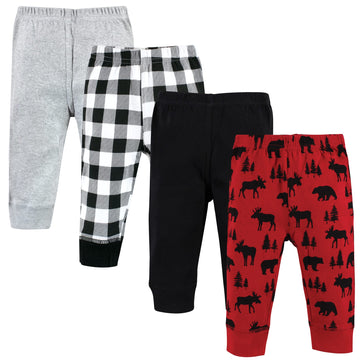Hudson Baby Unisex Baby Cotton Pants And Leggings, Red Moose Bear, 3 Toddler
