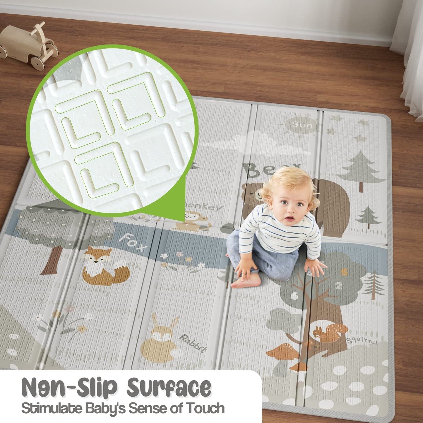 Fodoss Baby Play Mat, 59X59Inch Play Mat, 0.4 In Thick Waterproof Playmat For Babies,Kids Foam Play Mat,Waterproof, Carlwing Mat