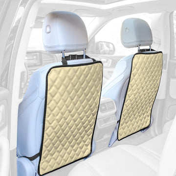 Fh Group Faux Leather Auto Seat Back Kick Protectors, Heavy Duty Car Kick Mat For Kids -2-Pack Diamond Stitched Back Seat Protec