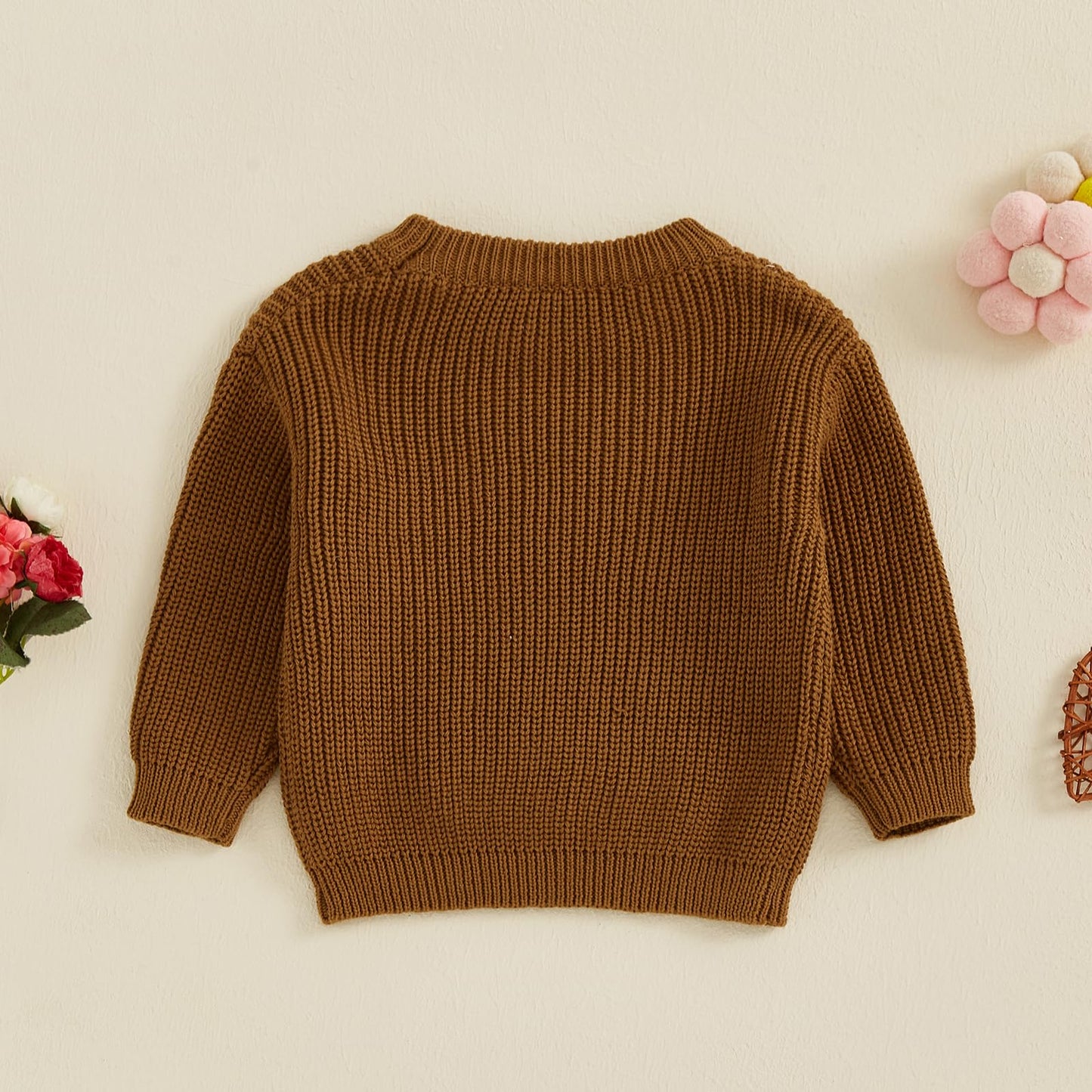 Ayalinggo Valentines Day Baby Girl Boy Outfit Pink Heart Knit Sweater Long Sleeve Crewneck Sweatshirt Spring Winter Clothes (Bro