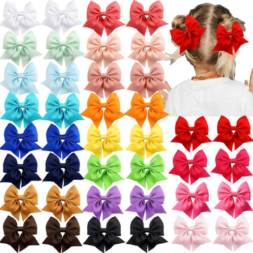 C  Llot 40Pcs 2.75 Inch Hair Bows For Girls Grosgrain Ribbon Toddler Hair Bows Alligator Clips For Baby Girls Kids Teens Back To