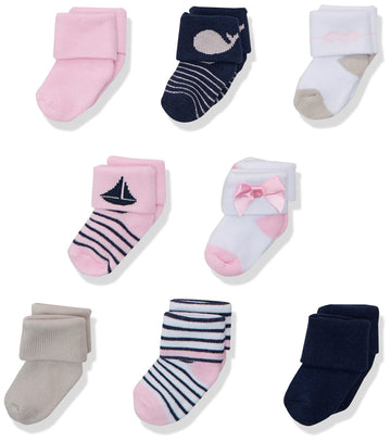 Luvable Friends Baby Boys Newborn And Terry Socks, Sailboat, 6-12 Months Us