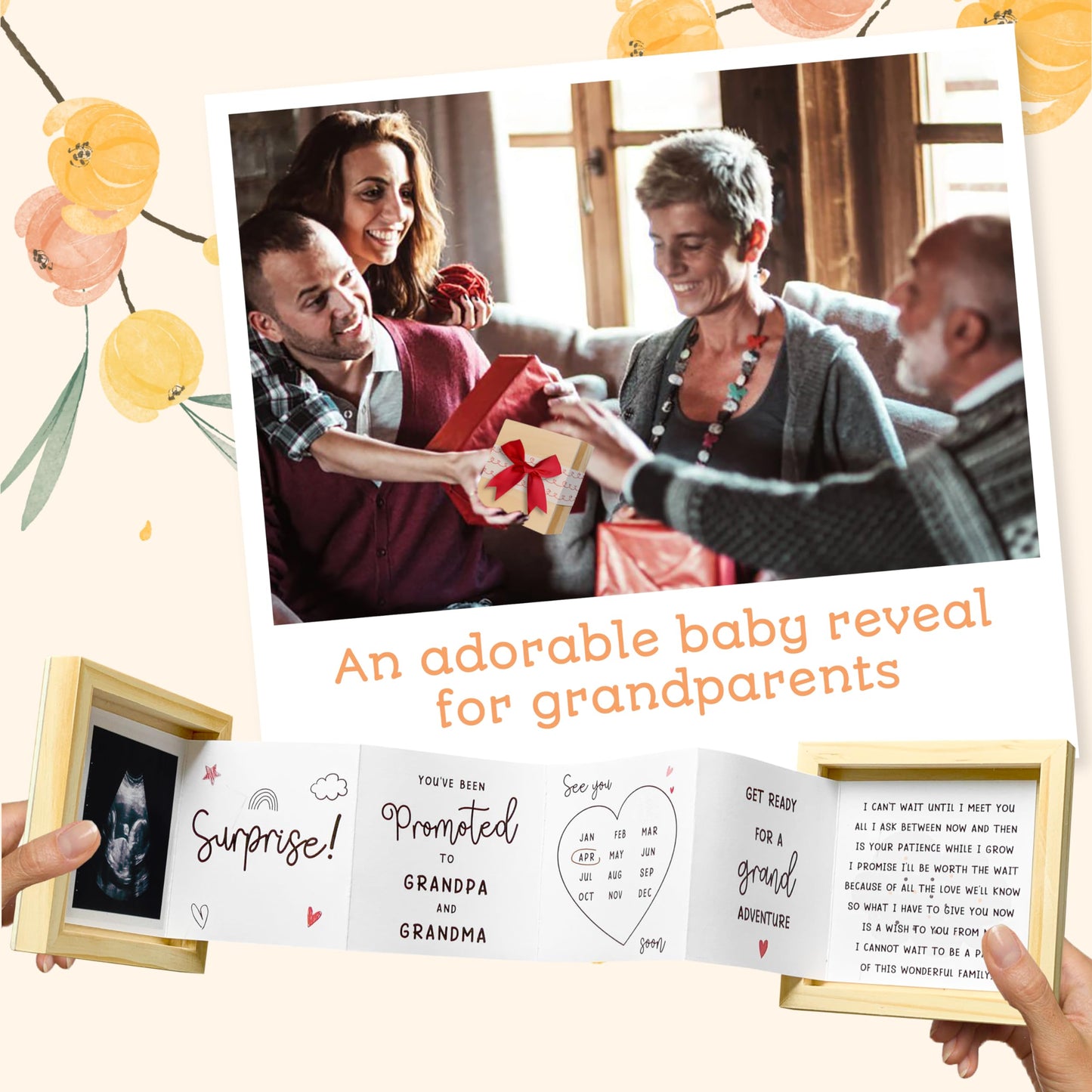 97 Decor Grandparents Baby Announcement Gifts - Pregnancy Announcement For Grandparents - Pregnancy Reveal Grandparents Ideas, N