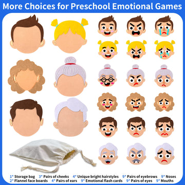 Craftstory 116 Pcs Social-Emotional-Learning-Activities for Kids - 6 Family Feelings-Board-Games, Autism Sensory Toy Learning Ma