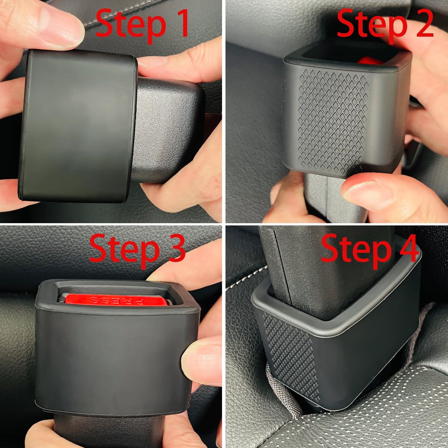 2 Pack Silicone Seat Belt Buckle Holder, Seat Belt Buckle Booster For Kids, Durable Silicone Material, Easy Access To The Buckle