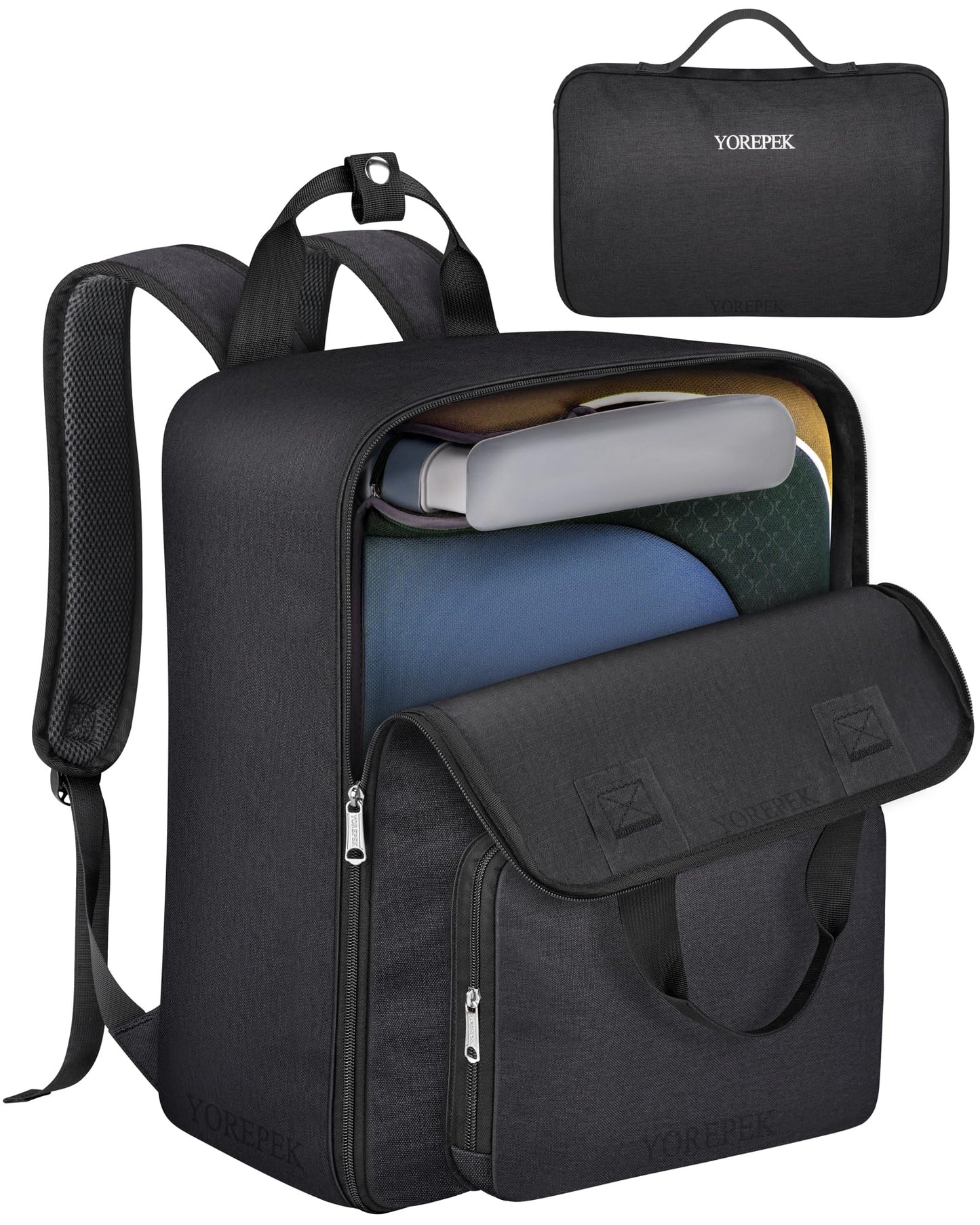 Yorepek Backless Booster Car Seat Travel Bag Backpack For Airplane, Foldable Booster Car Seat Cover With Lauggage Strap, Compact
