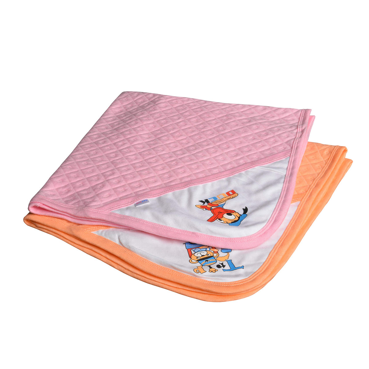 CATCUB Ultra Soft Cotton Baby Hooded Towel Combo  Pack of 2 (Orange & Pink)