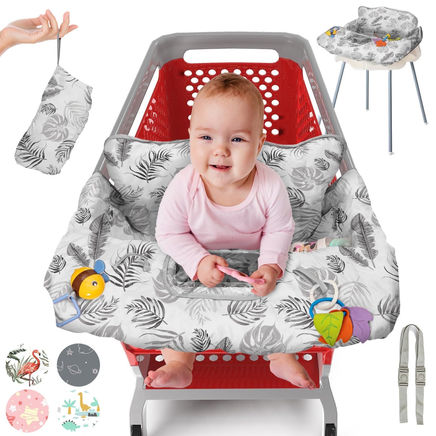Shopping Cart Cover For Baby Pillani, High Chair Covers For Baby Restaurant Seat, Grocery Cart Cover For Baby Girl & Boy, Market