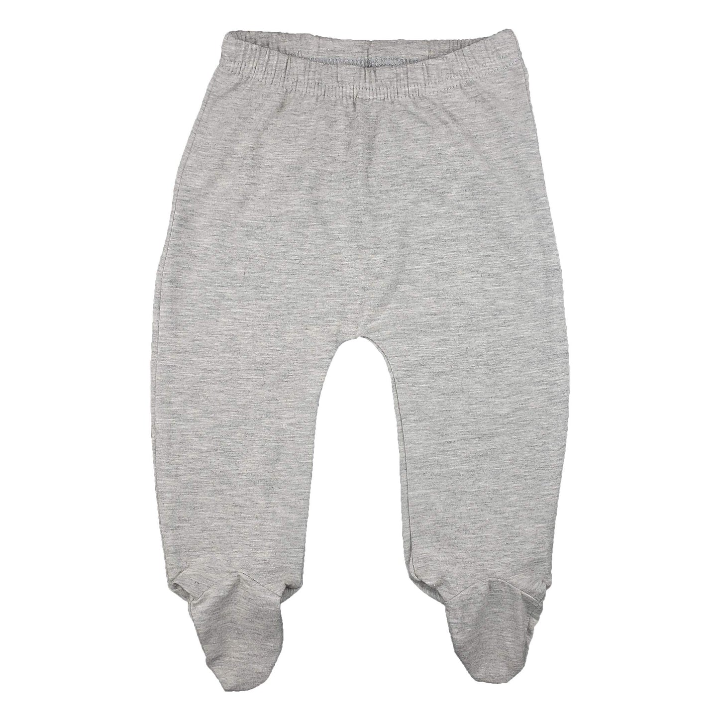 123 Bear Baby Soft Cotton Spandex Pants With Feet (Gray Stripe 4-Pack, 0-3 Months)