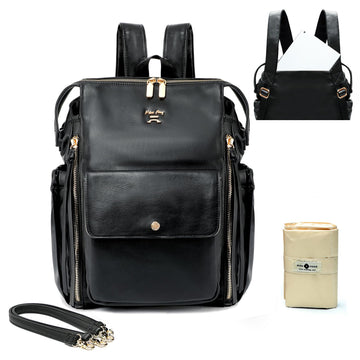 Miss Fong Diaper Bag Backpack Baby Diaper Bag, Leather Diaper Bag Backpack Diaper Bag Purse With 13 Pockets Diaper Bag Organizer