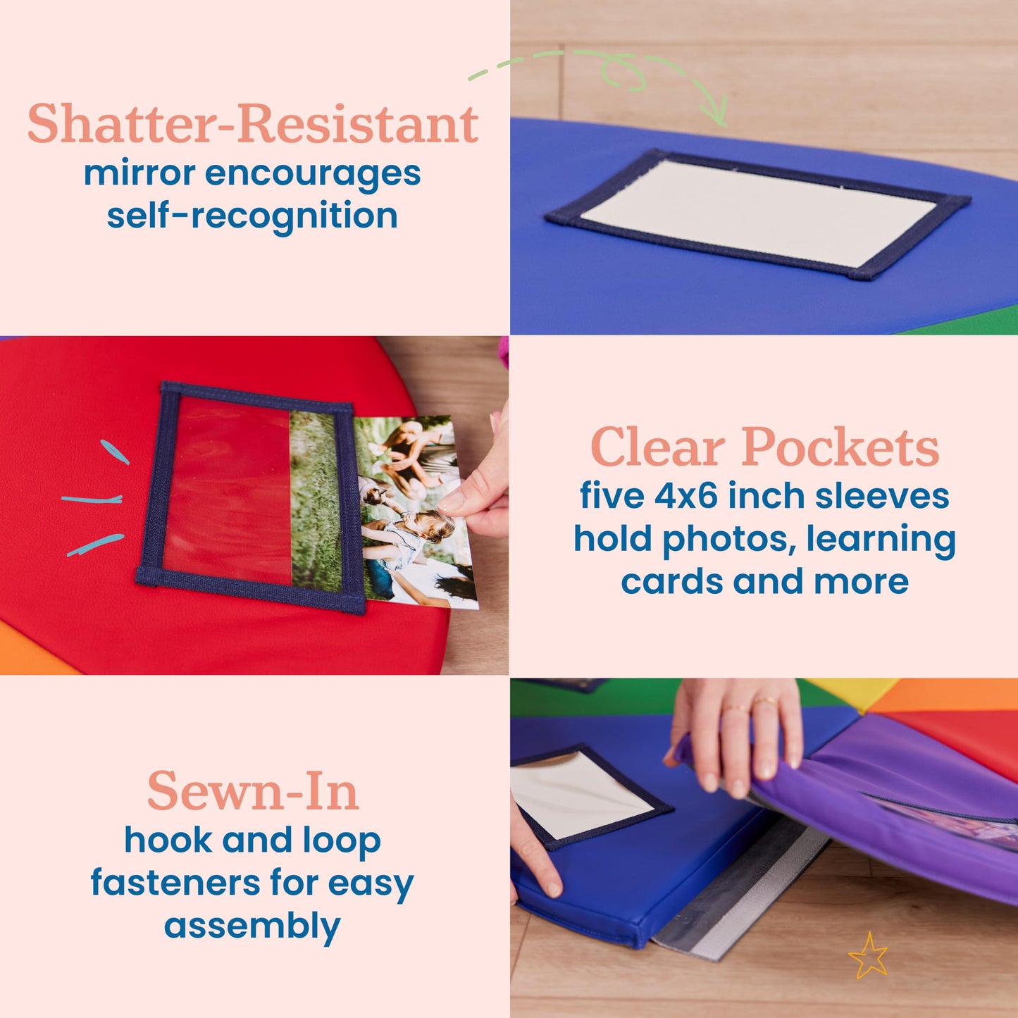 Ecr4Kids Softzone Picture Me Play Mat, Activity Mat, Assorted