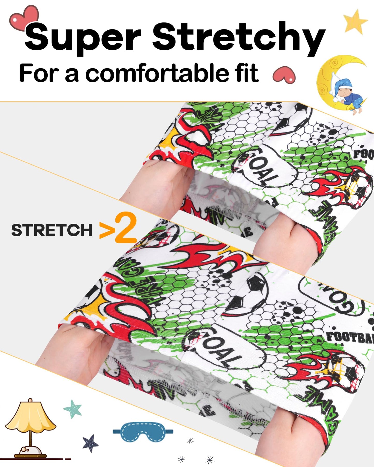 Daughter Queen Boys Pajamas 18-24 Months Summer Pjs Soccer Pj Sets Baby Toddler 100% Cotton Short Sleeve Jammies Sports Ball Sle