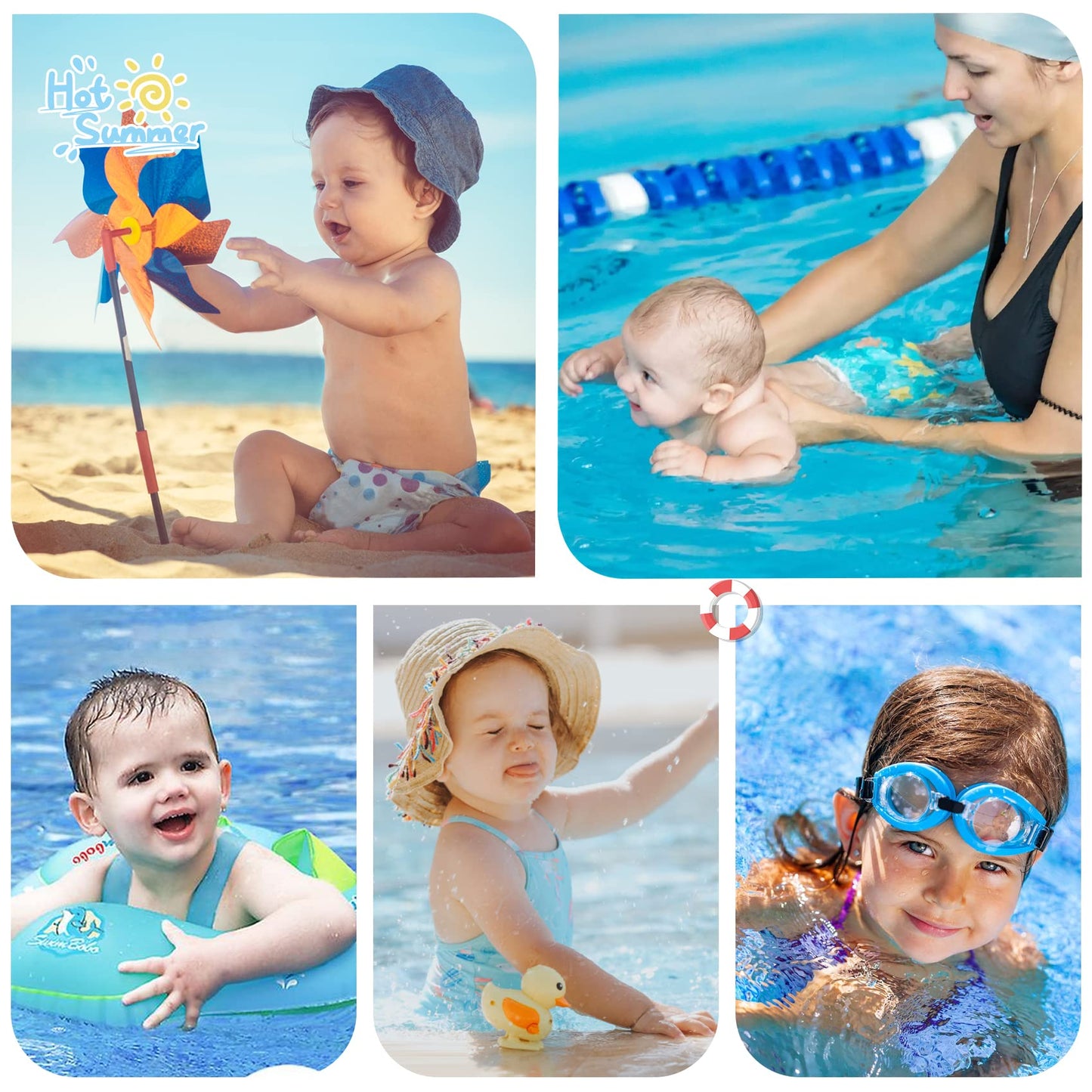 Durio Reusable Diapers Baby Washable Baby Swim Diapers Unisex Infant Swim Diaper Waterproof Baby Swimming Diaper White White 3-6