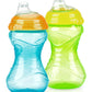 Nuby 2-Pack No-Spill Easy Grip Clik-It Cups, 10 Ounce, Colors May Vary