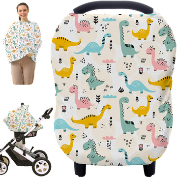 Multi-Use Carseat Covers Breastfeeding Cover - Car Seat Covers For Babies, Stretchy Carseat Canopy Cover, Boys And Girls Shower