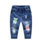 Kidscool Space Baby Ripped Jean,Toddler Elastic Distressed Waist Denim Pants,12-18 Months