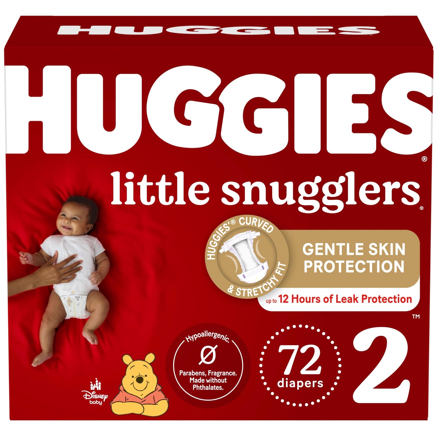 Huggies Size 2 Diapers, Little Snugglers Baby Diapers, Size 2 (12-18 Lbs), 72 Count