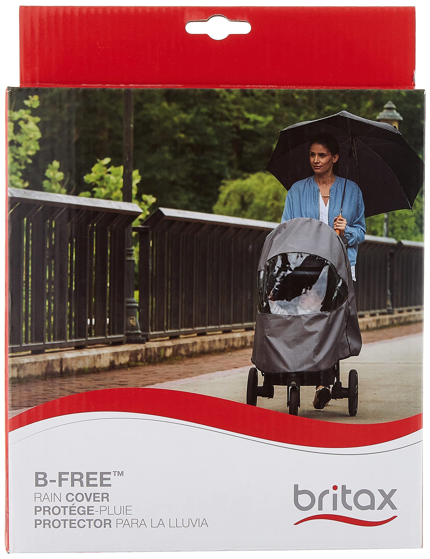 Britax B-Free Stroller Wind And Rain Cover | Easy Install + Air Ventilation + Storage Pouch Included Grey
