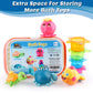 iPlay, iLearn Baby Bath Toys w/ Organizer, Water Squirting Octopus, Wind Up Swimming Turtle, Bathtub & Shower, Stacking Cups, Gi