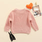 Baby Girl Boy Knit Sweater Blouse Pullover Sweatshirt Warm Crewneck Long Sleeve Tops For Infant Toddler (A-Pink, 0-3 Months)