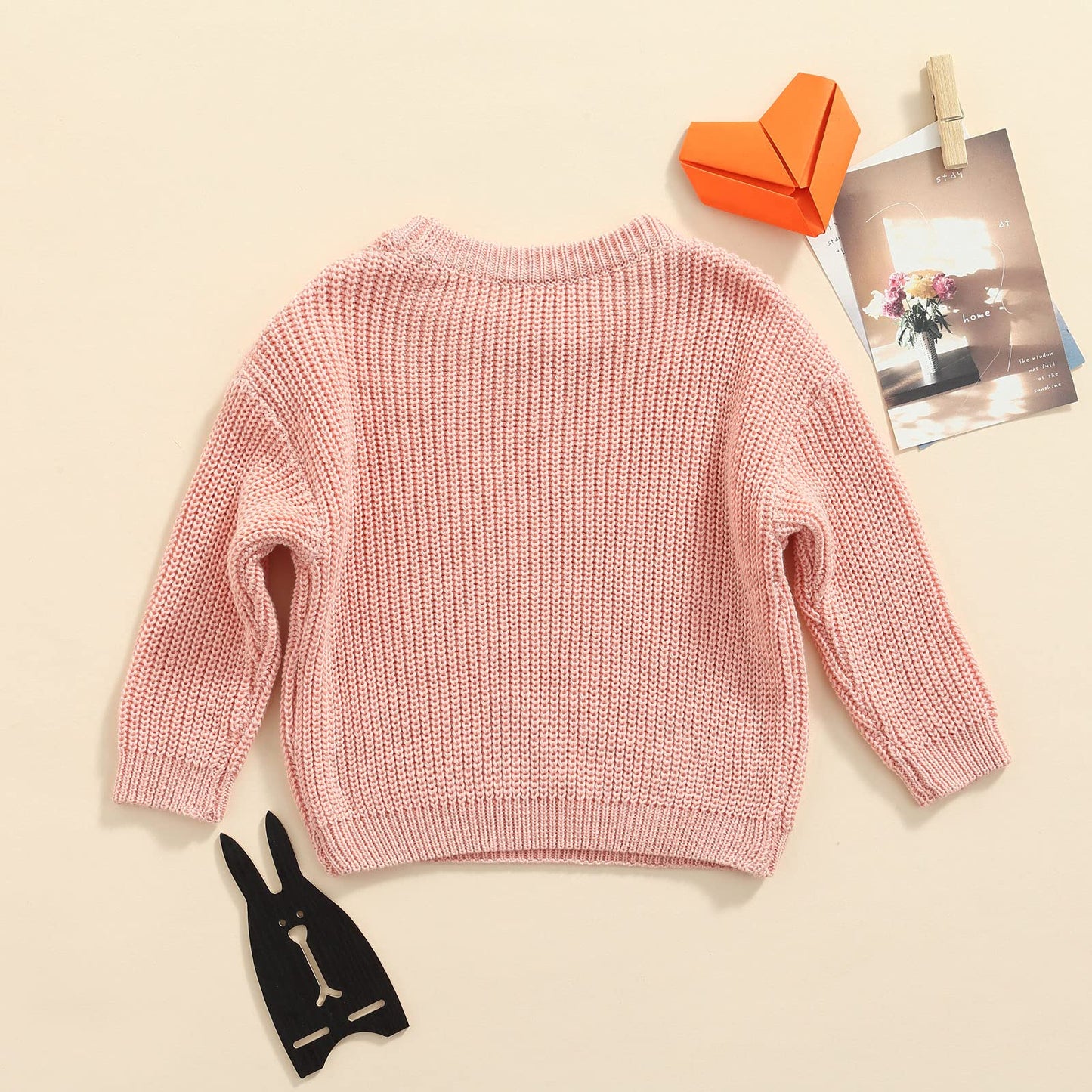 Baby Girl Boy Knit Sweater Blouse Pullover Sweatshirt Warm Crewneck Long Sleeve Tops For Infant Toddler (A-Pink, 0-3 Months)