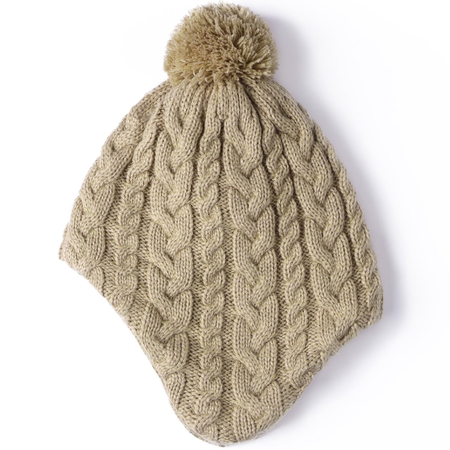 Duoyeree Boys Winter Hat Toddler Beanies Girls Knitted Cap Classic Twist For Baby Kids Warm Ear Flap 2-4T 4-7T