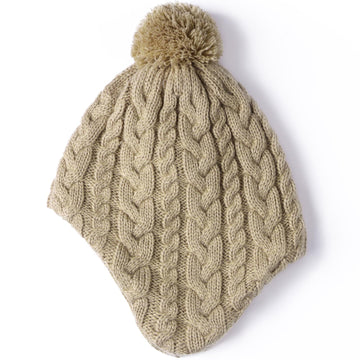 Duoyeree Boys Winter Hat Toddler Beanies Girls Knitted Cap Classic Twist For Baby Kids Warm Ear Flap 2-4T 4-7T