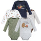 Hudson Baby Unisex Baby Cotton Long-Sleeve Bodysuits, Camping Animals, 0-3 Months