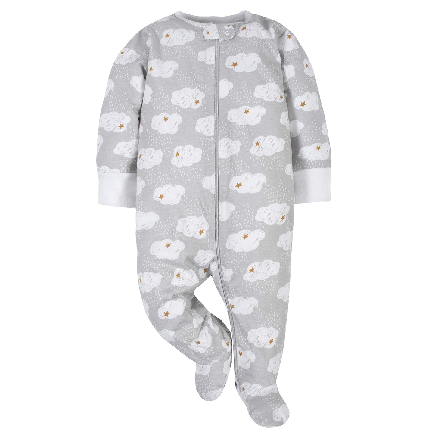 Gerber Unisex Baby 4 Pack Sleep 'N Play Footie Sheep Grey 0-3 Months